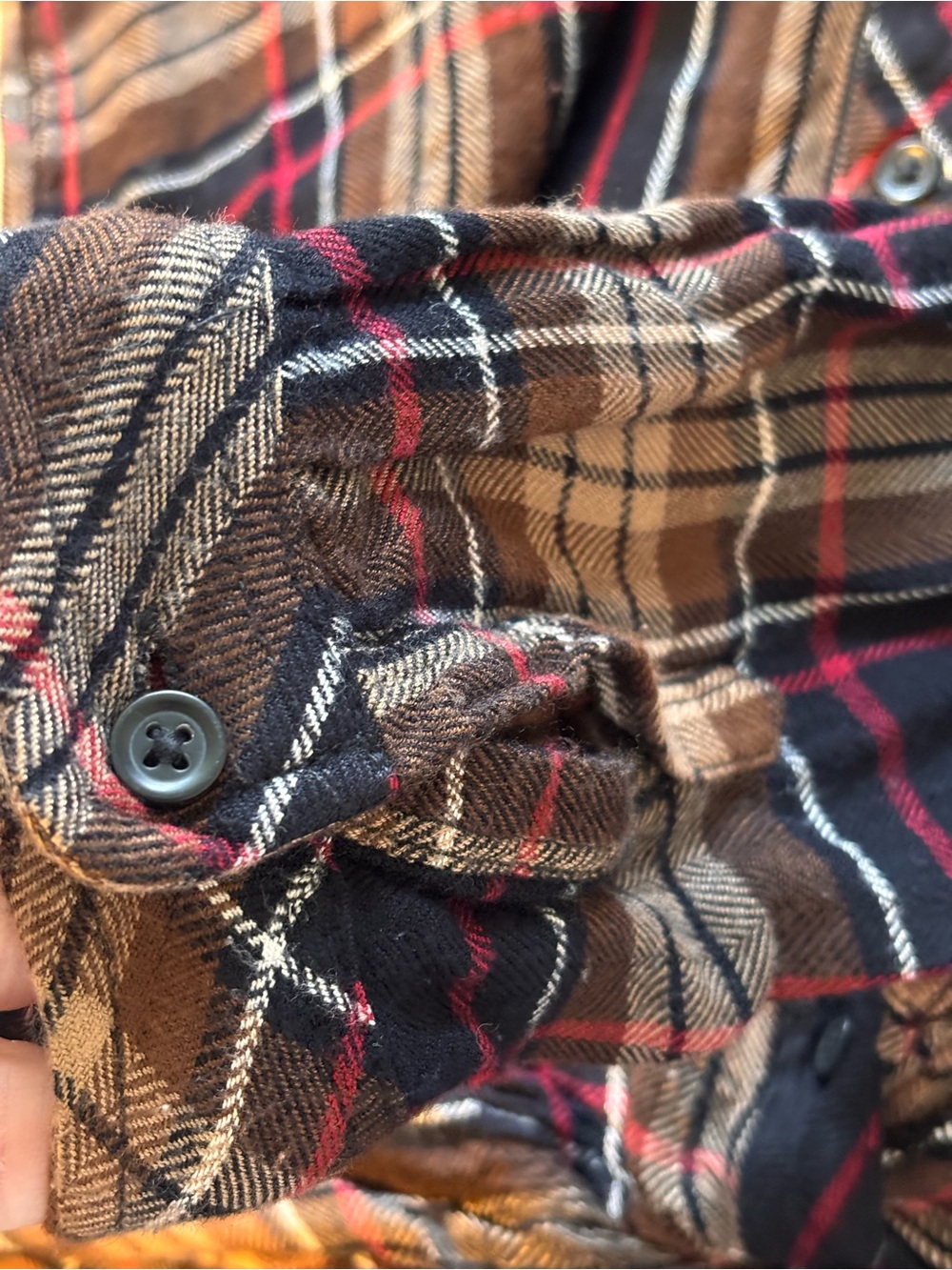 🌸 Beach Lunch Lounge Size Small Multicolor Plaid Button Down Long Sleeve Shirt - Picture 6 of 9